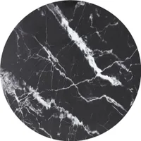 Möbel Tischplatte Schwarz Ø40x0,8 cm Hartglas in Marmoroptik - Tischplatten 322262