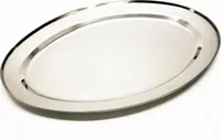 Servierplatte Edelstahl oval 50cm