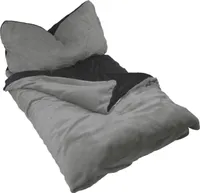 Winter Wende Bettwäsche 2 teilig Cashmere Touch Reißverschluss 135 x200 cm + 80 x80 cm Grau / Schwarz