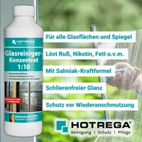 HOTREGA Glasreiniger 1:10 Konzentrat 500ml, Reinigung Glasflächen, Reiniger Glas