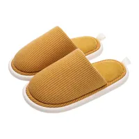 Damen und Herren Winter Hausschuhe  Warm Plüsch  Warm Pantoffeln  Weiche Rutschfest Hausschuhe, Farbe: Gelb, Größe: 38/39