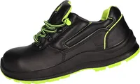 PRO FIT 133 ESD Sicherheitsschuhe S3 "Arctos E low", Stahlkappe, Arbeitsschuhe, Atmungsaktiv, Stahlkappenschuhe, schwarz/grün, 1 Paar - Gr. 44