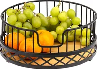 bremermann Obstkorb, Obstschale rund, Ø ca. 23,5 cm, schwarz matt, Bambusboden