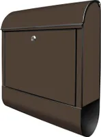 banjado Design Briefkasten Stahl schwarz mit Zeitungsfach pulverbeschichtet "Schokobraun" 38x46x12,5cm & 2 Schlüssel - Postkasten A4 Einwurf inkl. Montagematerial [BKSCH-0021]