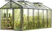 GFP Gewächshaus Diamas 24 Premium 235x460 cm mit integriertem Fundament 16 mm Doppelstegplatten, Farbe Aluminium Silber