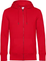 B&C - Kapuzenpullover, Durchgehender Reißverschluss für Herren RW7936 (S) (Rot)