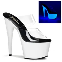 ADORE-702UV Damen Slipper von Pleaser, Transparent EU 42, US 12