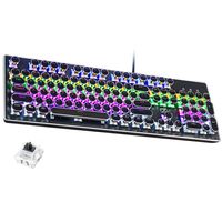 Mechanische RGB-Gaming-Tastatur mit RGB-Beleuchtung(Schwarz (Schwarzer Schaftschlüssel))