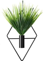 Hängende Pflanzgefäße mit künstlichen Pflanzen, Metall Hängevase, Innenwand Pflanzenhalter, Wandbehang Vase, Wanddekoration Schwarz