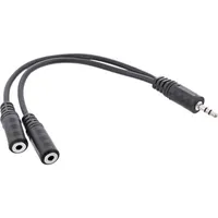 Kabel InLine® Jack Y, 3,5 mm jack ST do 2x 3,5 mm jack BU, stereo, 1 m