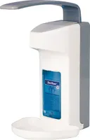 Seifen-/Desinfektionsmittelspender,500ml Kunststoffgehäuse & Kunststoffpumpe mit Abtropfschale & langem Armhebel | Stück (1 Stück)