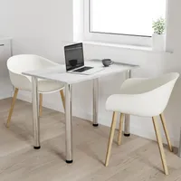 60x60 | Esszimmertisch - Esstisch - Tisch mit Chrombeinen - Küchentisch - Bürotisch | BETON