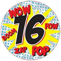 Party-Button, 16. Geburtstag SG34962 (Einheitsgröße) (Bunt)