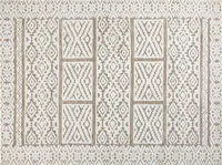 BELIANI Koberec krémová biela a béžová polyester 300 x 400 cm abstraktný vzor motív obývacia izba spálňa moderný dizajn