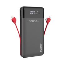 Powerbanka Dudao K1Max 30000mAh so vstavanými káblami čierna (K1Max-čierna)