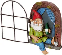 relaxdays Trinkender Zwerg im Fenster