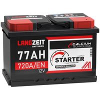 LANGZEIT Autobatterie 77AH 12V 720AEN Starterbatterie +30% mehr Leistung ersetzt Batterie 74Ah 70Ah 72Ah 75Ah