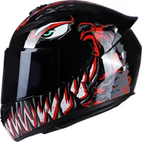 Motorrad-Integralhelm - Unisex Street-Touring-Helm für Erwachsene, stylische Fahrerausrüstung für alle Jahreszeiten, Schwarz-Rot Kopfumfang: 57-58 cm