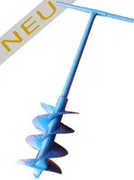 Erdbohrer 200mm 20cm - 1m lang pulverbeschichtet