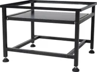 DELUKE® Waschmaschinen Untergestell mit Ablagefach MART - Stahl, für 150kg Universal | Waschmaschinen Unterschrank Waschmaschinen Sockel Trockner Untergestell | Schwarz