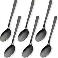 Schramm® 6 oder 12 Stück Kaffeelöffel wählbar in schwarz, silber oder gold Tafellöffel Eier Löffel Teelöffel Servierlöffel Kaffeelöffel Dessertlöffel Dip Löffel, Farbe:schwarz, Anzahl:6 Stück