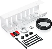 BEARWARE Kabelkanal für Schreibtisch, Untertisch Kabelhalter, Kabelmanagement ohne Bohren (Set), Edelstahl Kabelführung für Zuhause, Büro & Office, Kabelorganisation