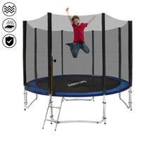 LARS360 Trampolin Outdoor Ø 366 cm Gartentrampolin Komplettset mit Sicherheitsnetz, Leiter, Randabdeckung & Zubehör, Kindertrampolin Rheinland GS-Zertifikat