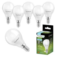 LUMILED Żarówki LED E14 P45 5W zastępuje (40W żarówka) 6 sztuk zestaw 470lm 6500K chłodny biały 180° kąt świecenia 230V żarówka żarówka żarówka kształt kropli kula energooszczędna lampa