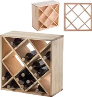 KADAX Weinregal aus Holz, 52 x 25.5 x 52 cm, Natürlich, 1 Stück