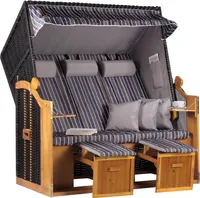 Strandkorb Ostsee XXL Wacholder PE Schwarz Dessin Anthrazit Braun