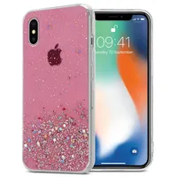 Cadorabo Pouzdro pro Apple iPhone XS MAX Ochranné pouzdro v růžové barvě Kryt mobilního telefonu TPU pouzdro Glitter Cover Case Glitter