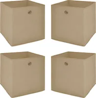 Faltbox 4er Set FLORI 1 Aufbewahrungsbox in beige