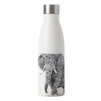 Maxwell & Williams Marini Ferlazzo Trinkflasche, Wasserflasche, Elephant, Edelstahl, Schwarz, Weiß, 500 ml, JR0016
