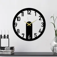 Opviq, Collegato, Dekorative Metall-Wanduhr, Schwarz, 100 % METALL, 48 x 48 cm