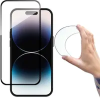 Wozinsky Full Cover Flexi Nano Glass Displayschutzfolie aus gehärtetem Glas für iPhone 14 Pro Max, mit schwarzem Rahmen