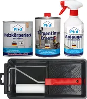 Plid Heizkörperlack 0,75L Weiß Glänzend + Lackierset + Anlauger + Terpentinersatz