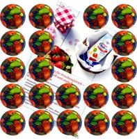 20er Set Deckel To 82 Obst Dekor passend für 230ml / 350ml / 435ml Gläser incl. Diamant-Zucker Gelierzauber Rezeptheft