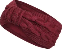Damen Stirnband gestricktes Haarband mit Schleife und Zopfmuster, Mädchen Ohrenwärmer gefüttert mit weichem Fleece Innenfutter Black
