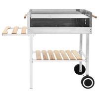 vidaXL XXL Holzkohlegrill Grillwagen mit 2 Regalen Edelstahl