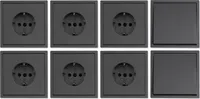 Schalter und Steckdosen Set McPower Shallow ''Einsteiger'' 16-teilig, anthrazit