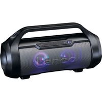 Lenco Multimedia SPR-070BK - IPX5 Bluetooth-Lautsprecher mit UKW-Radio, USB, Micro-SD und Partylicht, schwarz CD-Player Boomboxen technikteen teenstech audiophil ausgewaudio