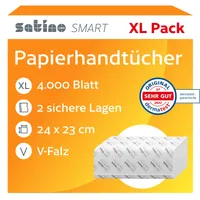 Satino by WEPA – 4.000 Papierhandtücher – 2 lagig - V-Falz - 24x23cm –  Germany - saugstark & fusselfrei - Handtuchpapier aus Recyclingpapier -