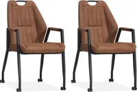 Axa Stuhl mit Rollen – Cognac – 2er-Set