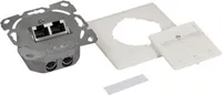 Gniazdo sieciowe Logilink Cat.6A podtynkowe 2x RJ45 ekranowane, czysta biel