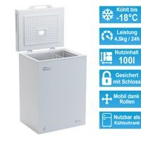 TroniTechnik Gefriertruhe Kühltruhe Kühlfach BORGAR 110L Abschließbar mit Korb