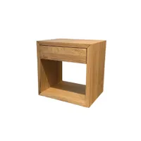 Woodek Nachttisch HUGO, elegantes Wandregal im skandinavischem Design, Ablagetisch aus geölter massiver Eiche, schwebender Wandschrank mit Schublade