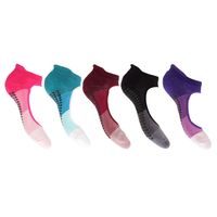 2er Pack Damen Baumwolle Bunt Antirutsch Yoga Socken mit Fersenpolster