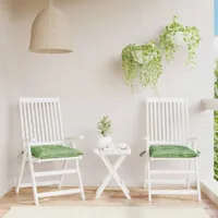 vidaXL Polštář na židli 2 ks vzor listů 40x40x7 cm látka