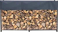 Metall Kaminholzregal Anthrazit 200 x 25 x 115 cm Garten Kaminholzunterstand 0,8 m³ / 1 ,3 SRM Stapelhilfe mit Schutzhülle Grau