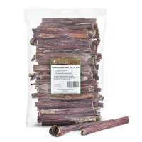 Kaureks Natur Hundeleckerlies, Rinderdörrfleisch Rund 1 kg, ca. 15 cm Schlund, Kausnack, Hundefutter, Kauartikel, Hundeleckerlies